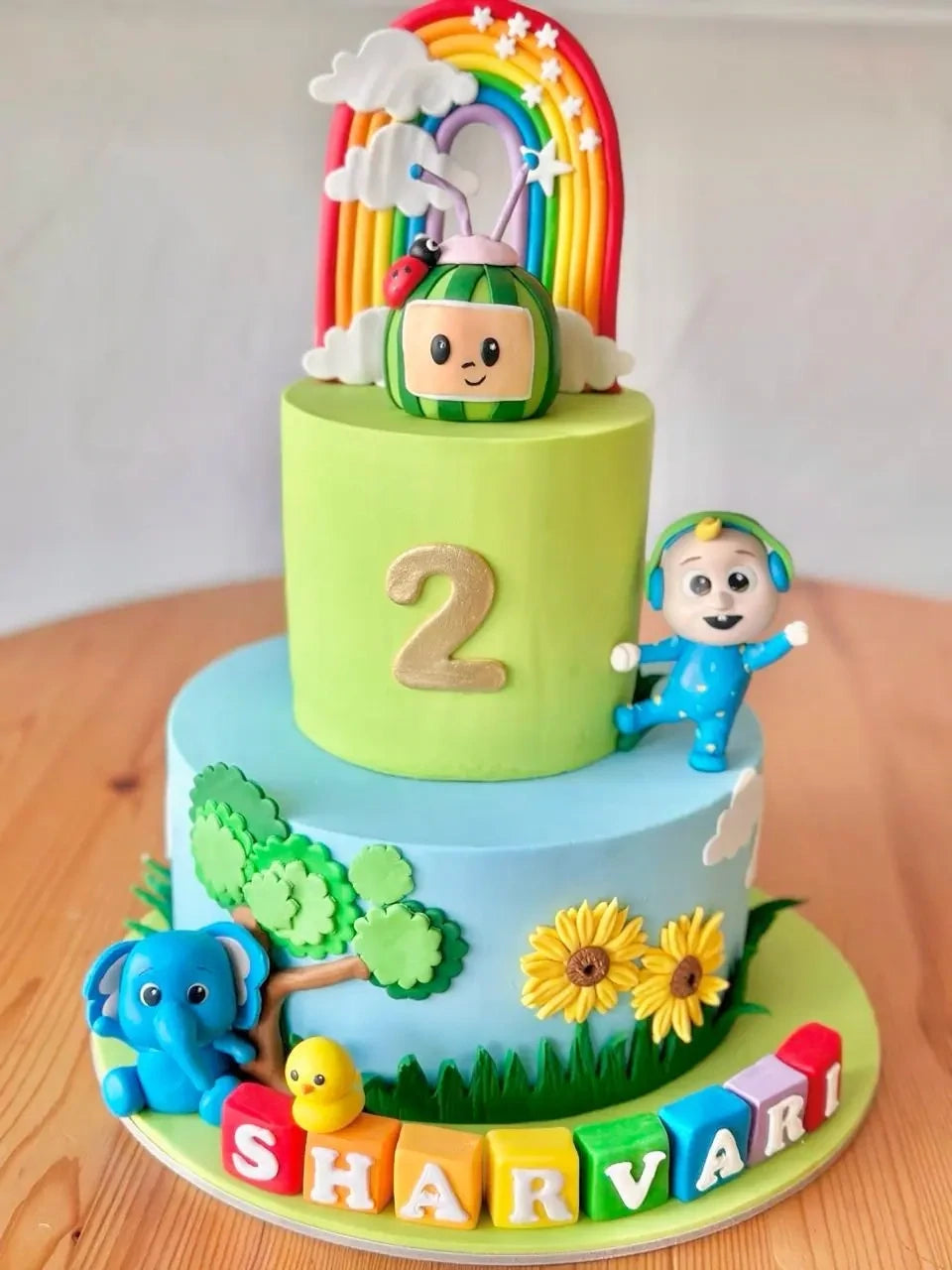 Cocomelon 2 Tier cake in 3D